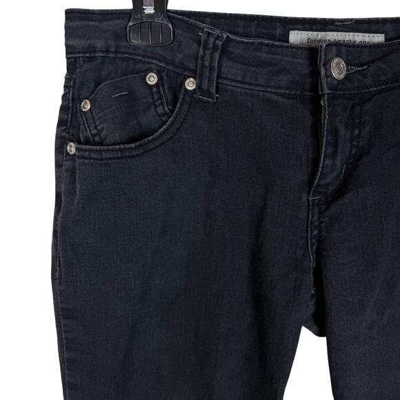 Forever Twenty One Jeans Women's 27 Black Stretch Low-Rise Straight Leg Classic - Picture 5 of 13
